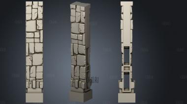 Wizard Tower Wall Pilar stl model for CNC