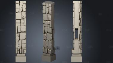 Wizard Tower Wall Pilar stl model for CNC