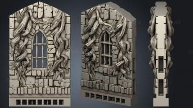 Wizard Tower Wall Window stl model for CNC