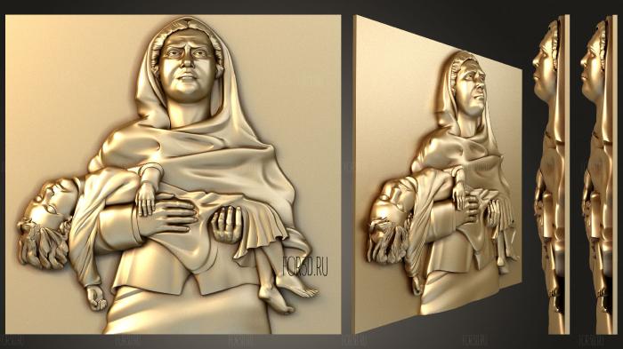 Женщина с ребенком 3d stl модель для ЧПУ