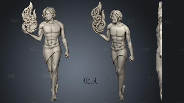 Человек с огнем 3d stl модель для ЧПУ