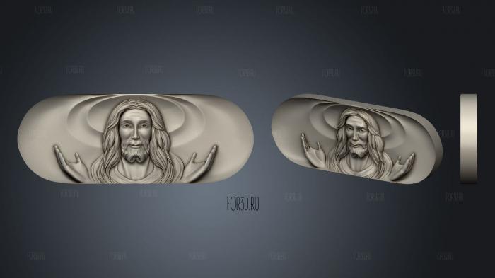 Jesus central panel 3d stl for CNC