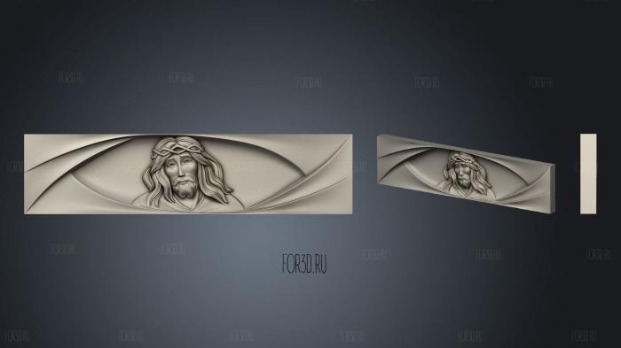 Jesus central panel var2 3d stl for CNC