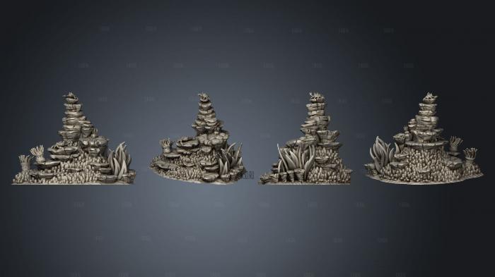 Brain and Branched Corals Anemone Rocks stl model for CNC