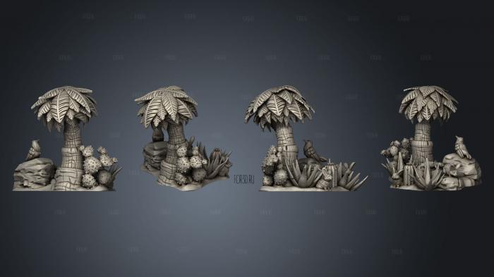 Кактусовая Фауна и Скалы Группа Животных Пустыни Дерево 3d stl модель для ЧПУ