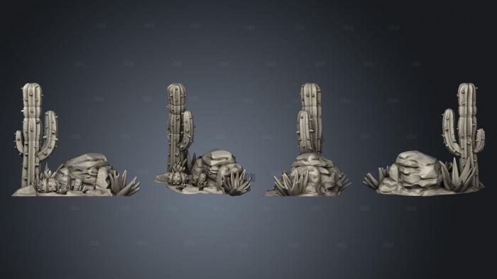 Desert Cactus Rocks A stl model for CNC