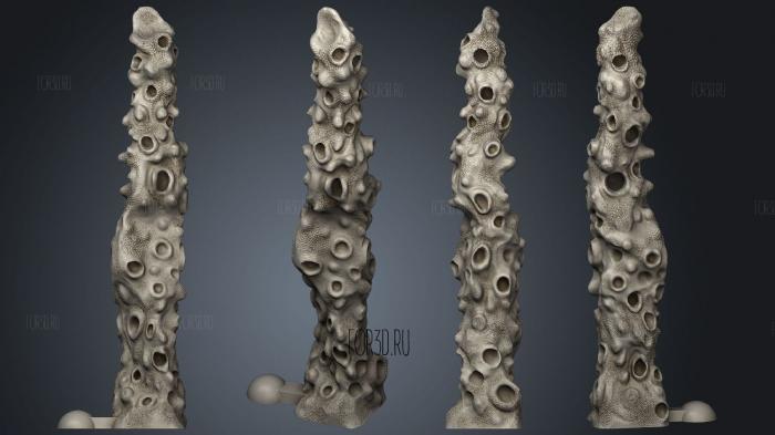 ocean coral wall set corners one peg stl model for CNC