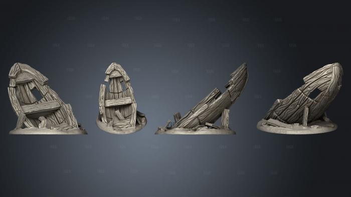 ocean sunken skiff stl model for CNC