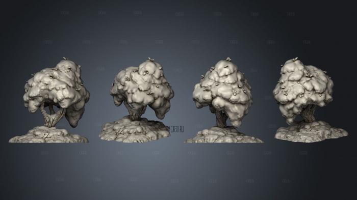 Snowy Tree Complete stl model for CNC