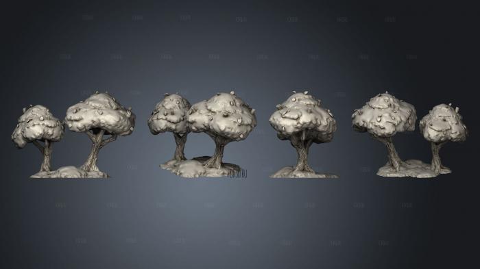 Snowy Trees Complete stl model for CNC