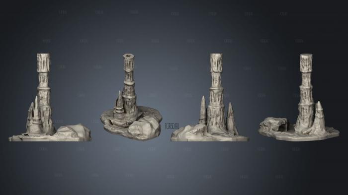 Wet Caverns PILLARS 01 Pillar Set 1 Bottom stl model for CNC