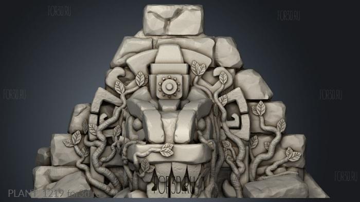 Dark Realms Jungle Temple Ruins Dragon stl model for CNC