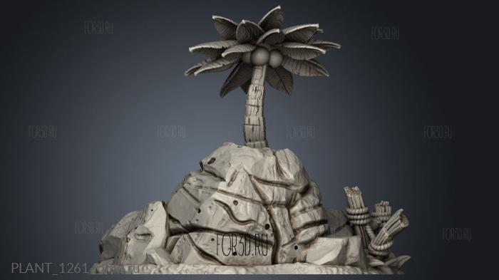 Beach Terrain Core Palm Tree Rocks stl model for CNC