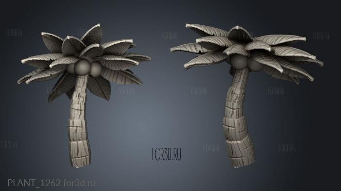 Beach Terrain Core Palm Tree Rocks Top stl model for CNC