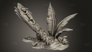 Рельеф пляжа Мелкие Обломки Пальм и ный Ствол 3d stl модель для ЧПУ