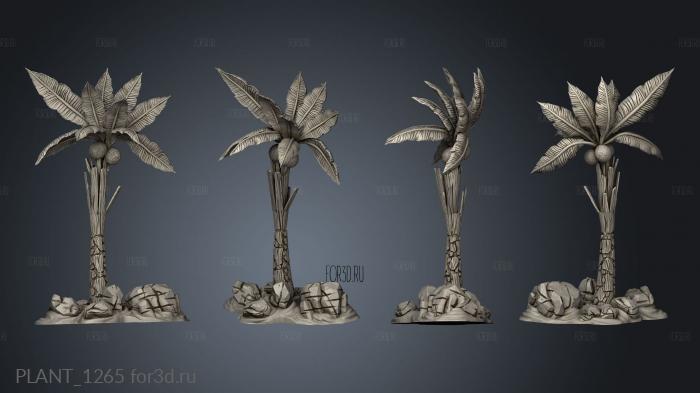 Beach Terrain Small Bits and Palm Trees Tall Tree stl model for CNC