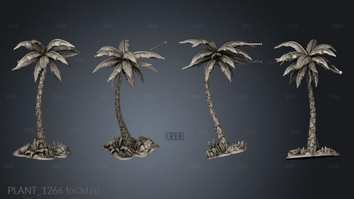 Beach Terrain Small Bits and Palm Trees Tall Tree stl model for CNC