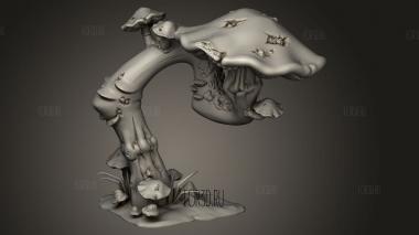 Болотистая местность грибы грибная болотная местность 3d stl модель для ЧПУ