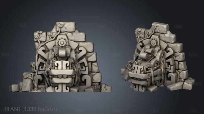 Jungle Temple Ruins Dragon stl model for CNC