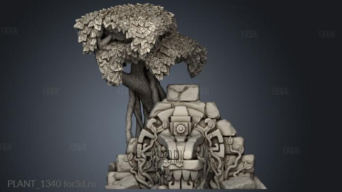 Jungle Temple Ruins Dragon Tree Canopy stl model for CNC