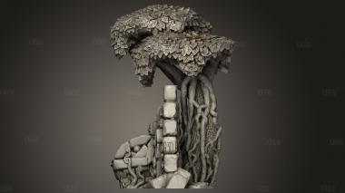 Руины Храма в Джунглях С Кроной Драконьего Дерева 3d stl модель для ЧПУ