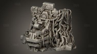 Руины Храма в Джунглях С Кроной Драконьего Дерева 3d stl модель для ЧПУ