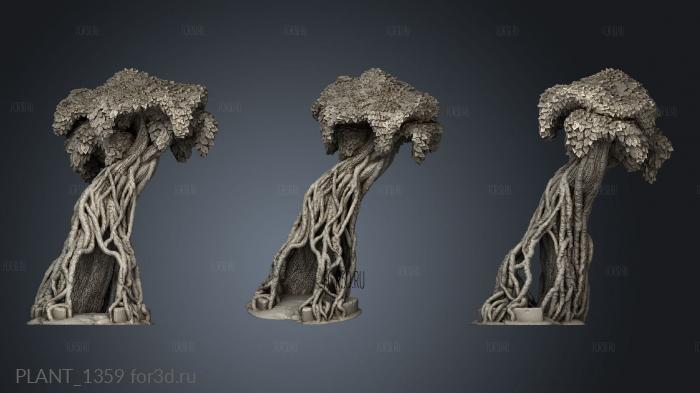 Jungle Temple Ruins Tree Canopy stl model for CNC