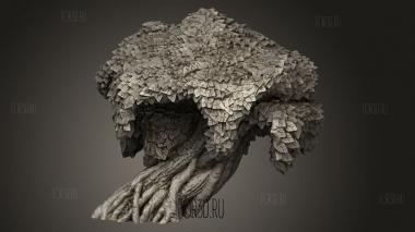 Руины Храма в Джунглях,Кроны деревьев 3d stl модель для ЧПУ