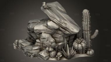 Фауна Кактусов и скалы Большая скалистая птица 3d stl модель для ЧПУ
