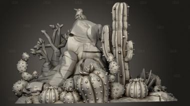 Фауна Кактусов и горные породы Большая Скальная Лисья Змея 3d stl модель для ЧПУ