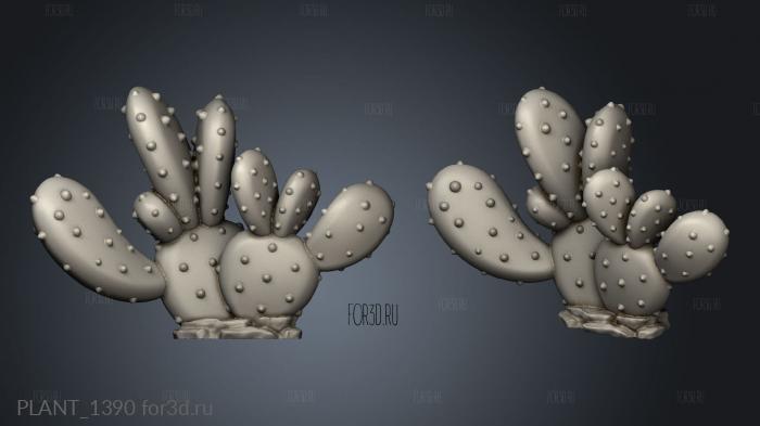 Bunny Ear Cactus stl model for CNC