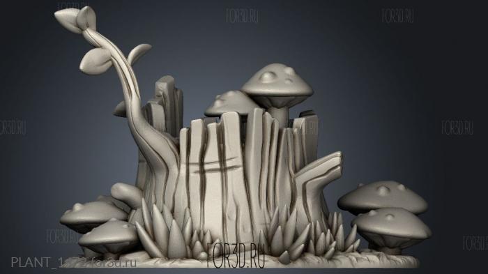 Core Stump Mushrooms stl model for CNC