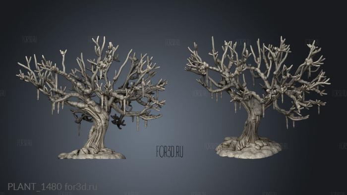 Big Frozen Bald Tree stl model for CNC