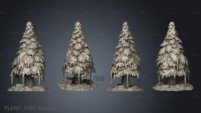 Snowy Pine stl model for CNC