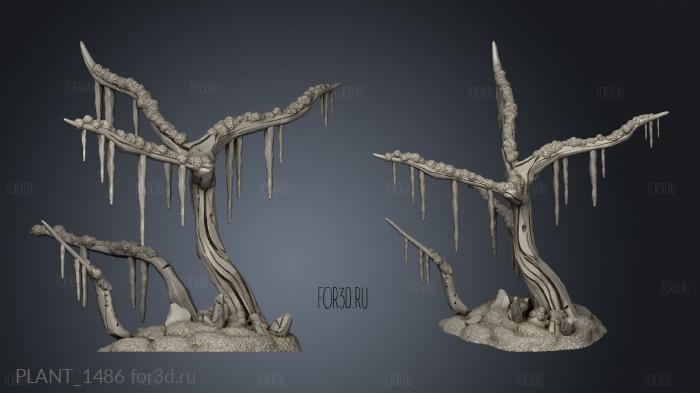 Frozen Bald Tree stl model for CNC