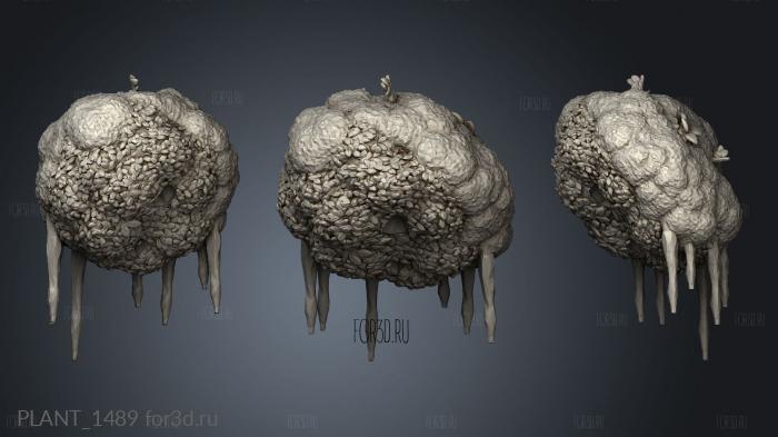 Snowy Tree Bush stl model for CNC