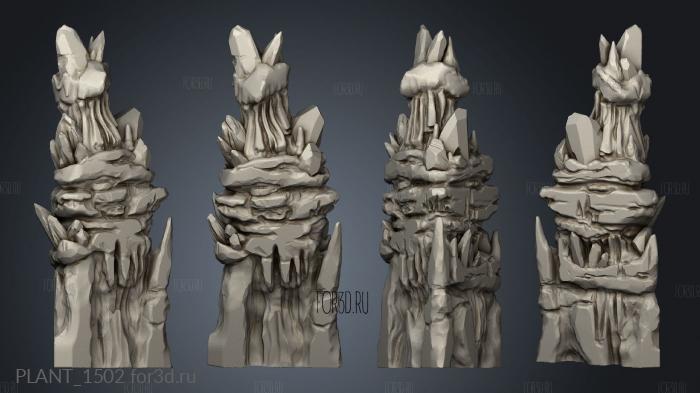 Goblin Grotto Crystal Walls Column stl model for CNC