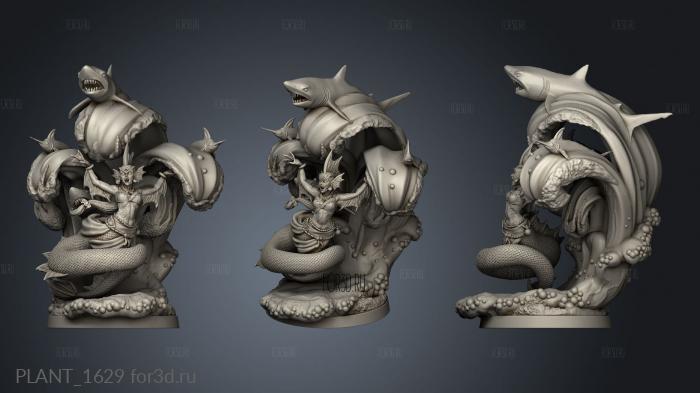 Rise the Shark God Merfolk Spellcaster stl model for CNC