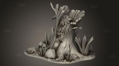 Основной пень лесной местности 3d stl модель для ЧПУ