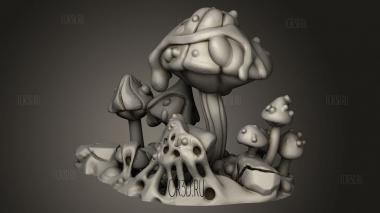 Грибы с Сердцевиной на Болотистой местности 3d stl модель для ЧПУ