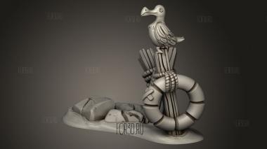 Основной Столб Пляжного Рельефа Чайка 3d stl модель для ЧПУ
