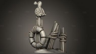 Основной Столб Пляжного Рельефа Чайка 3d stl модель для ЧПУ