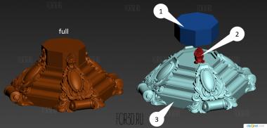 Подставка с резным декором 3d stl модель для ЧПУ