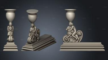 Table leg with a BOY ON a LION stl model for CNC