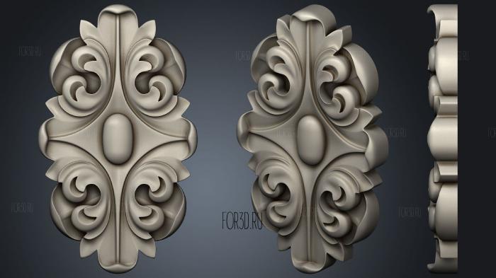 Rosette with an oval in the center 3d stl for CNC