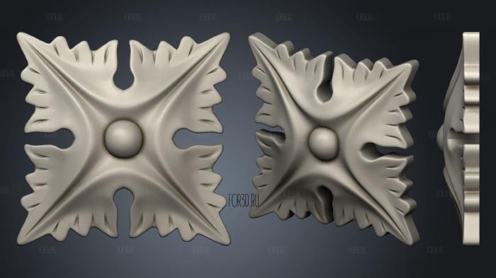 Rosette with sharp leaves 3d stl for CNC