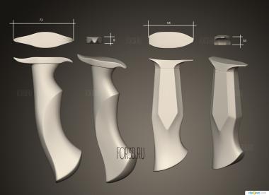 Две рукоятки ножа с гардами2 3d stl модель для ЧПУ