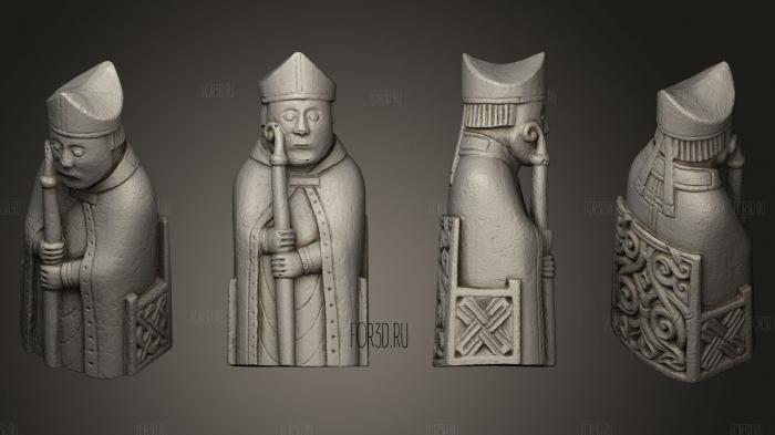 Lewis Chess Piece Bishop 24 stl model for CNC