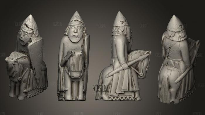 Lewis Chess Piece Knight 27 stl model for CNC
