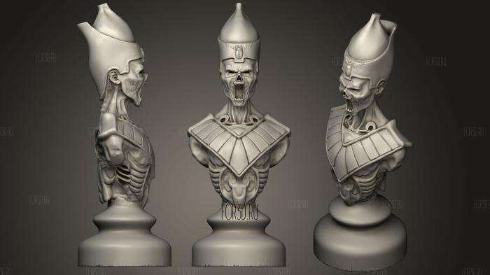 Egyptian Alive V Dead Chess Remix undead bishop stl model for CNC
